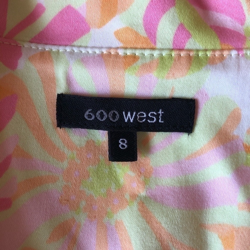 600West Button-up Cotton Blend Floral Jacket Size 8 - Picture 6 of 8